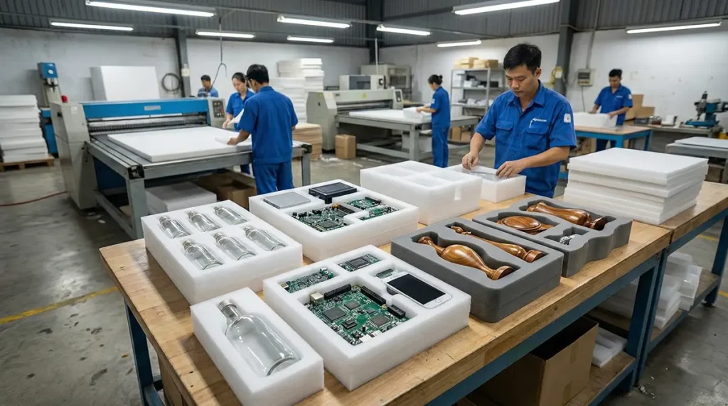 Gia công khay xốp theo yêu cầu